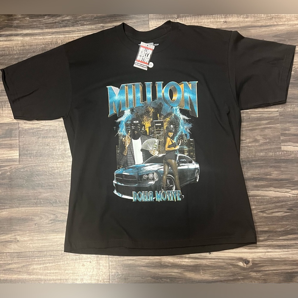 Million Dolla Motive Black Graphic T-Shirt